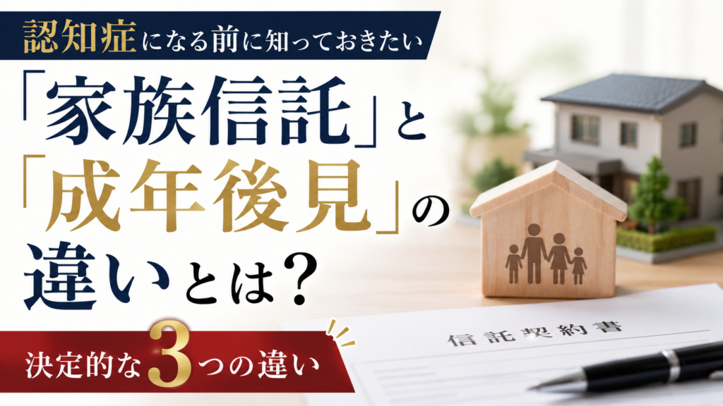 認知症になる前に知っておきたい「家族信託」と「成年後見」の決定的な3つの違い