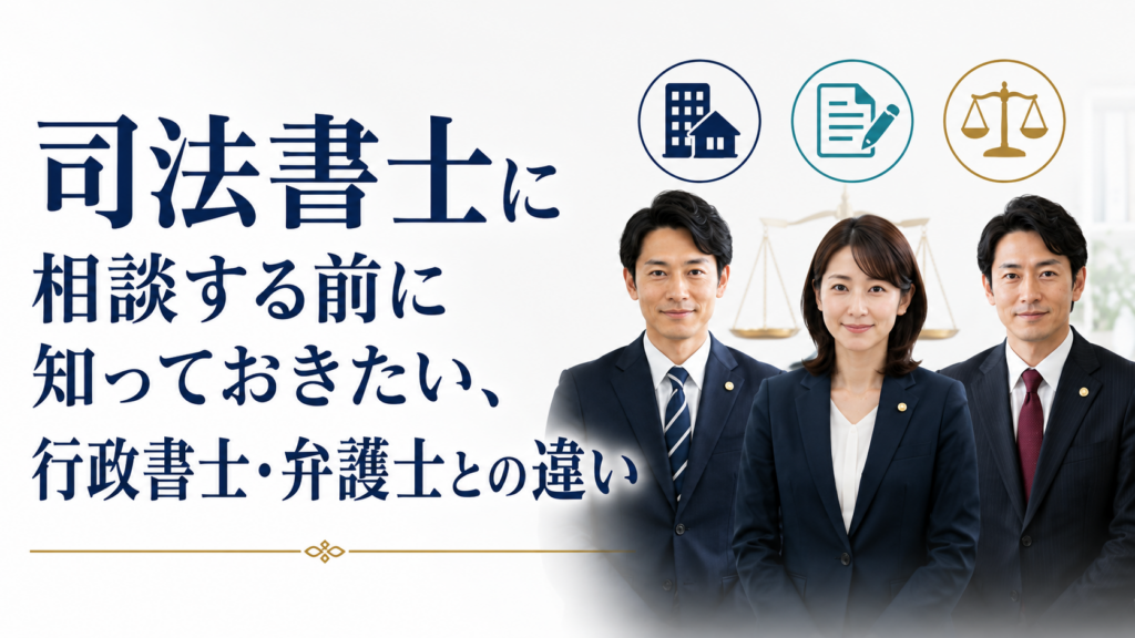 司法書士・行政書士・弁護士との違い